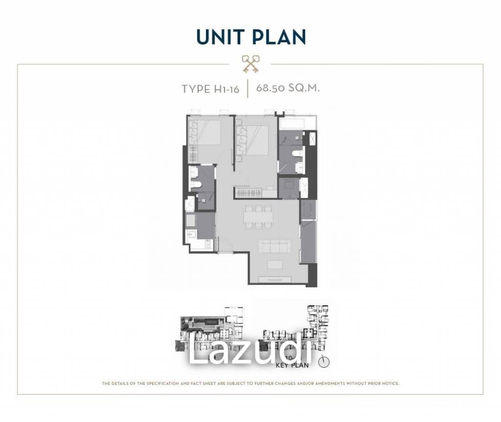 Apartamento com 2 quartos em condomínio em Bangkok, Thailand N.º 14852