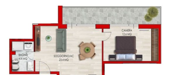 Квартира с 2 комнатами в Рим, Италия № 16913 17