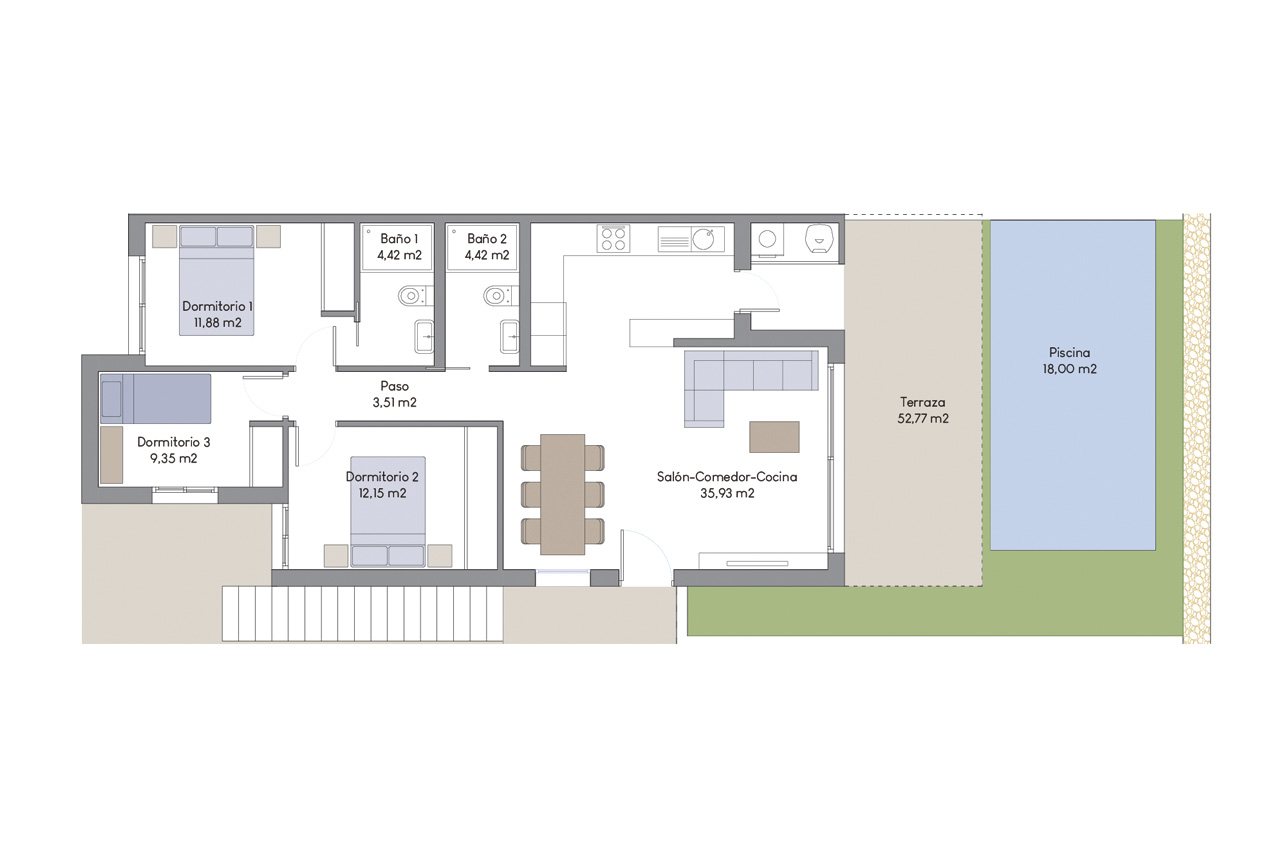 Apartamento de 3 dormitorios en Finestrat, Spain No. 13431