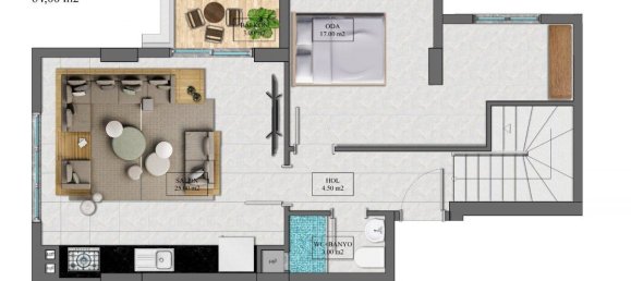 2غرفة شقة في Mahmutlar, Turkey رقم 10119 13