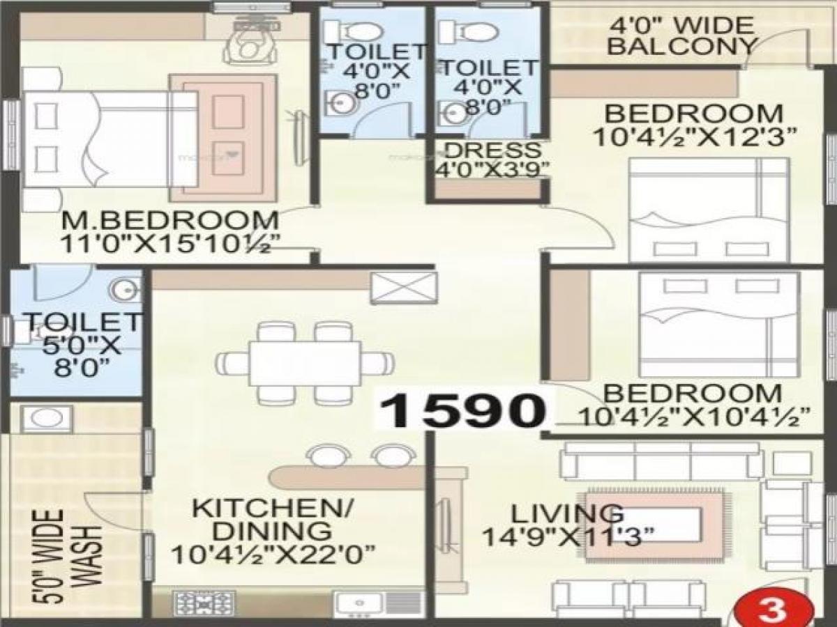 3 bedrooms House in Guntur, India No. 44442