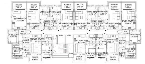 Квартира с 2 комнатами в Каргыджак, Турция № 16759 15