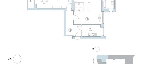 Квартира с 1 спальней в Шарлоттенбург, Германия № 91457 8