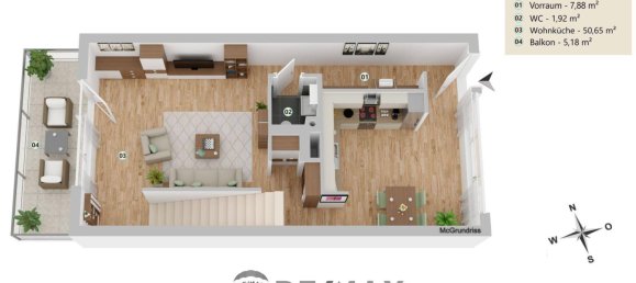 Dúplex de 3 habitaciónes en Favoriten, Austria No. 69295 12