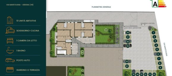 2 rooms Apartment in Verona, Italy No. 216682 3