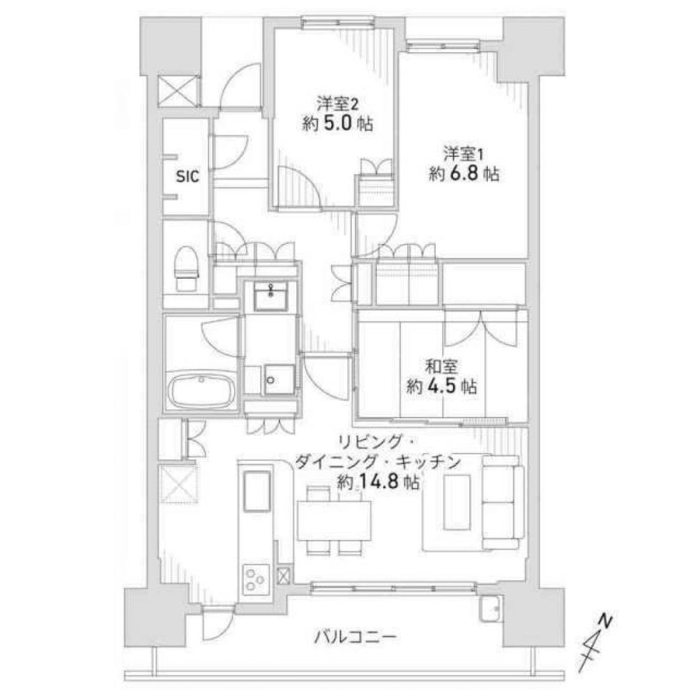 Apartamento de 3 dormitorios en Hyogo, Japan No. 3704
