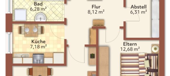 2 غرف نوم شقة في Delmenhorst, Germany رقم 55487 25