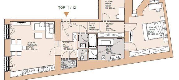 2 Schlafzimmer Wohnung in Leopoldstadt, Austria, Nr. 260430 14