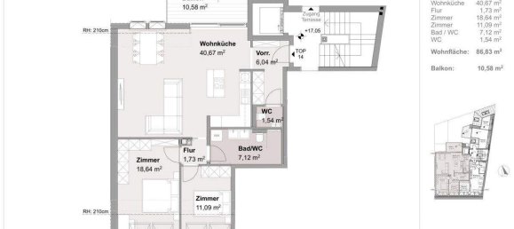 3غرفة شقة في Margareten, Austria رقم 42305 16