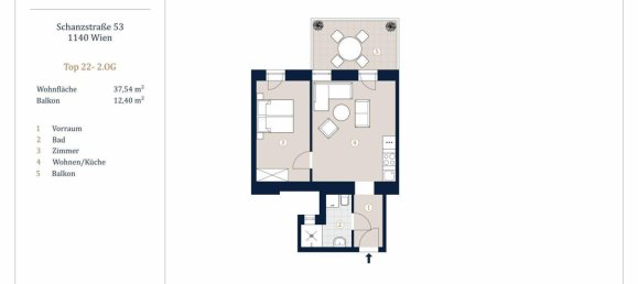 2 rooms Apartment in Penzing, Austria No. 182280 8