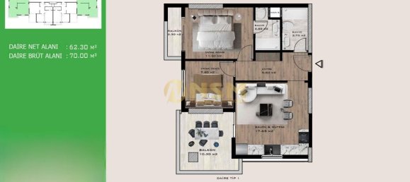 Wohnung 2+1 in Mersin, Turkey, Nr. 31095 16