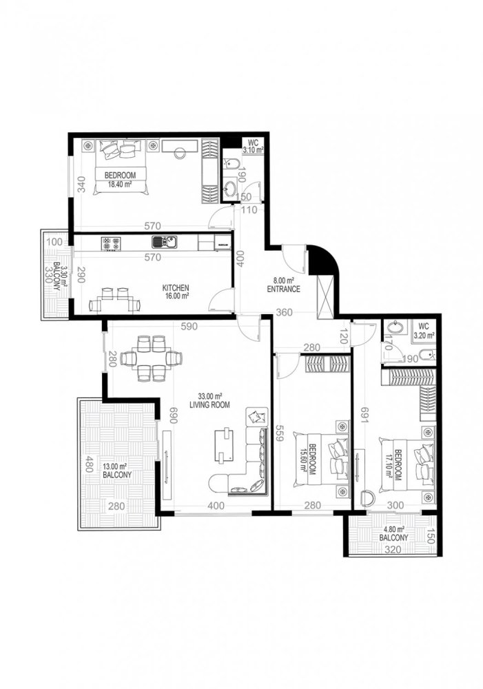 Appartement 3+1 à Yekta Sungate Residence, Gazipasa, Turkey No. 40061 1