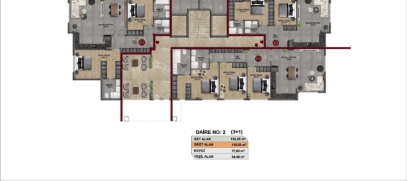 شقة 1+1 في Oba, Turkey رقم 10895 29