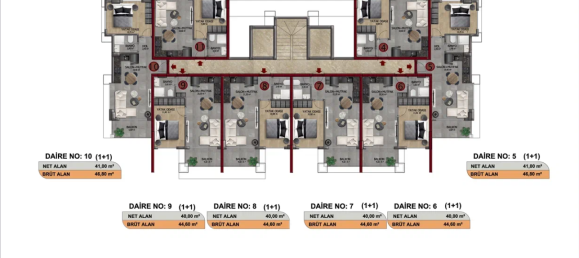 شقة 1+1 في Oba, Turkey رقم 10895 30