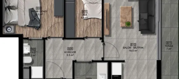 شقة 2+1 في Mugla, Turkey رقم 33522 19