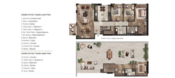 Квартира с 3 комнатами в Эйюп, Турция № 21866 22