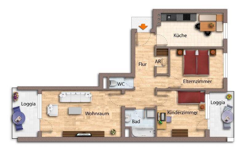 Apartamento de 2 dormitorios en Kitzbuhel, Austria No. 169756
