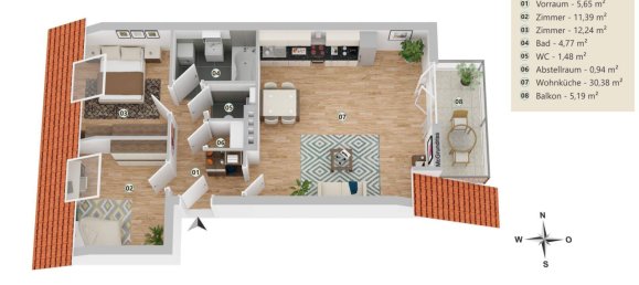 Apartamento de 3 habitaciónes en Linz, Austria No. 27196 14