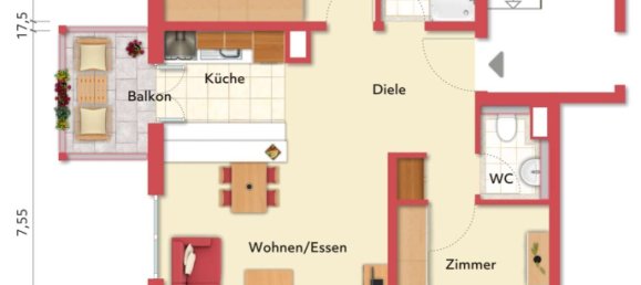 Квартира с 2 спальнями в Ludwigsburg, Германия № 313911 12