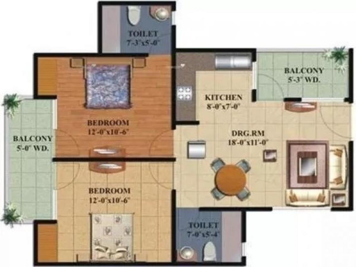 2 bedrooms House in Ghaziabad, India No. 51234