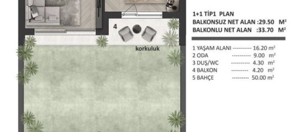 شقة 1+1 في Antalya, Turkey رقم 21435 11