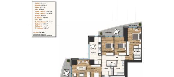 Apartamento de 4 divisões em Kartal, Turkey N.º 21977 7