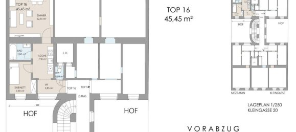 Квартира с 2 комнатами в Вена, Австрия № 130988 12