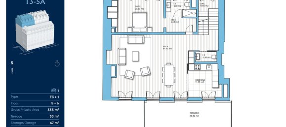 Apartamento de 3 dormitorios en Lisbon, Portugal No. 106955 10