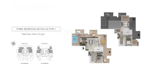 Дуплекс с 3 спальнями в Jumeirah Village Triangle, Дубай, ОАЭ № 111721 22