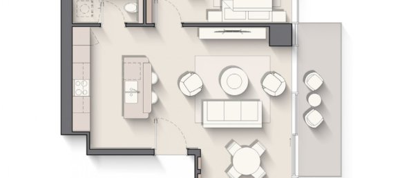 Квартира с 1 спальней в Costa Mare, Дубай, ОАЭ № 65234 3