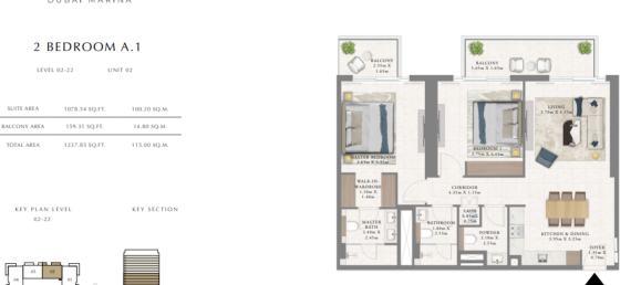Apartamento de 2 dormitorios en Dubai Marina, UAE No. 109446 8