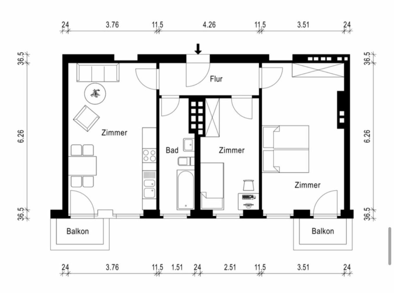 2 Schlafzimmer Wohnung in Mariendorf, Germany, Nr. 39071