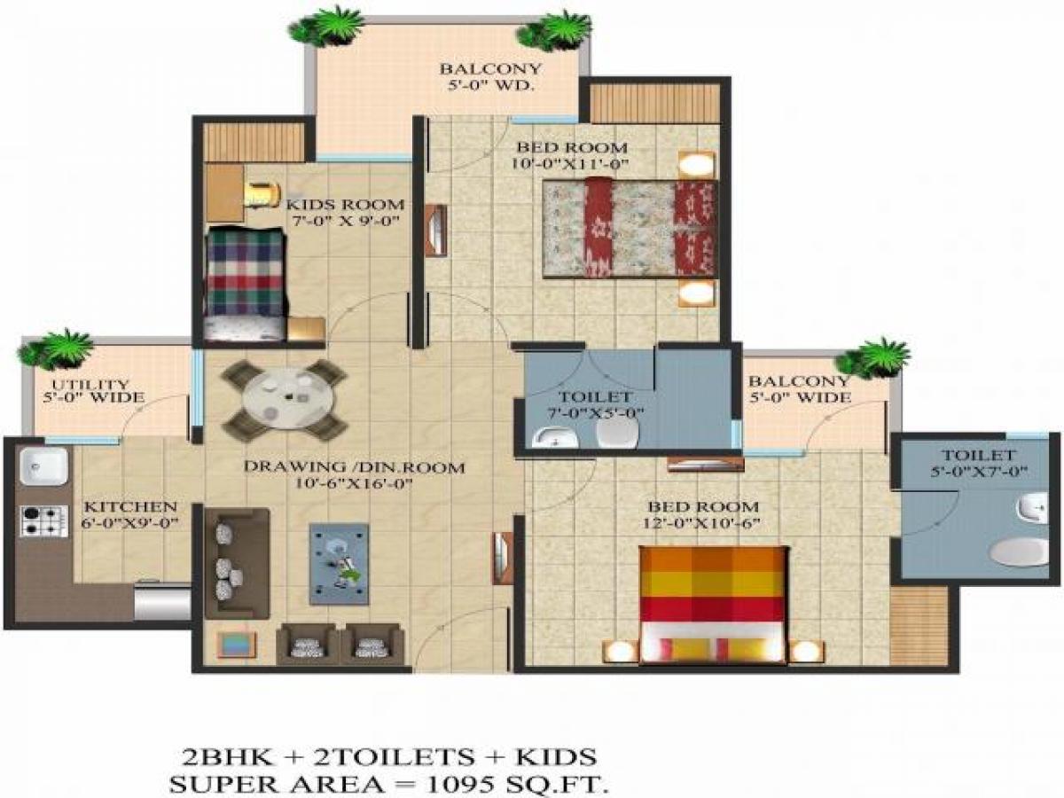 Дом с 2 спальнями в Газиабад, Индия № 56544