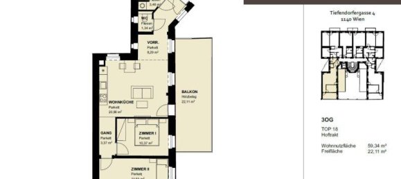 3 rooms Apartment in Penzing, Austria No. 110020 25