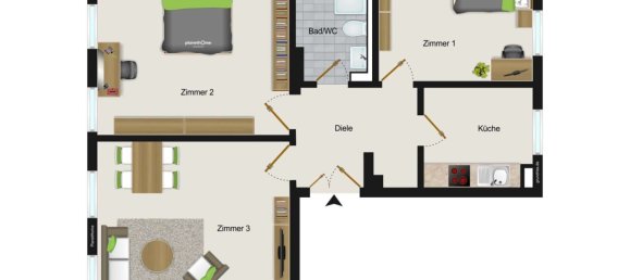 2 chambres Appartement à Zwickau, Germany No. 225432 2