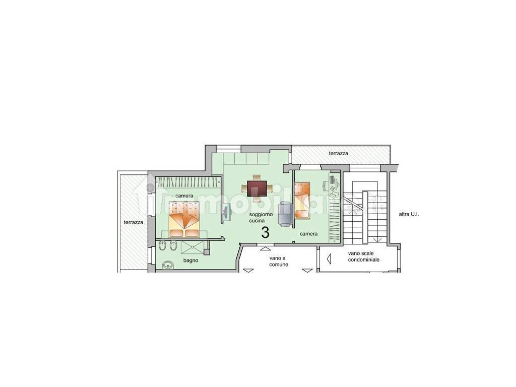 Квартира с 2 спальнями в Флоренция, Италия № 182006