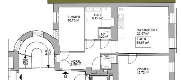 3-salle Appartement à Leopoldstadt, Austria No. 243957 9