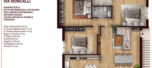 Apartamento de 4 divisões em Bergamo, Italy N.º 34183 11