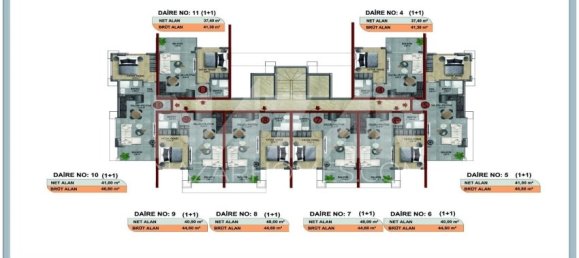 Квартира 1+1 в Аланья, Турция № 14385 21