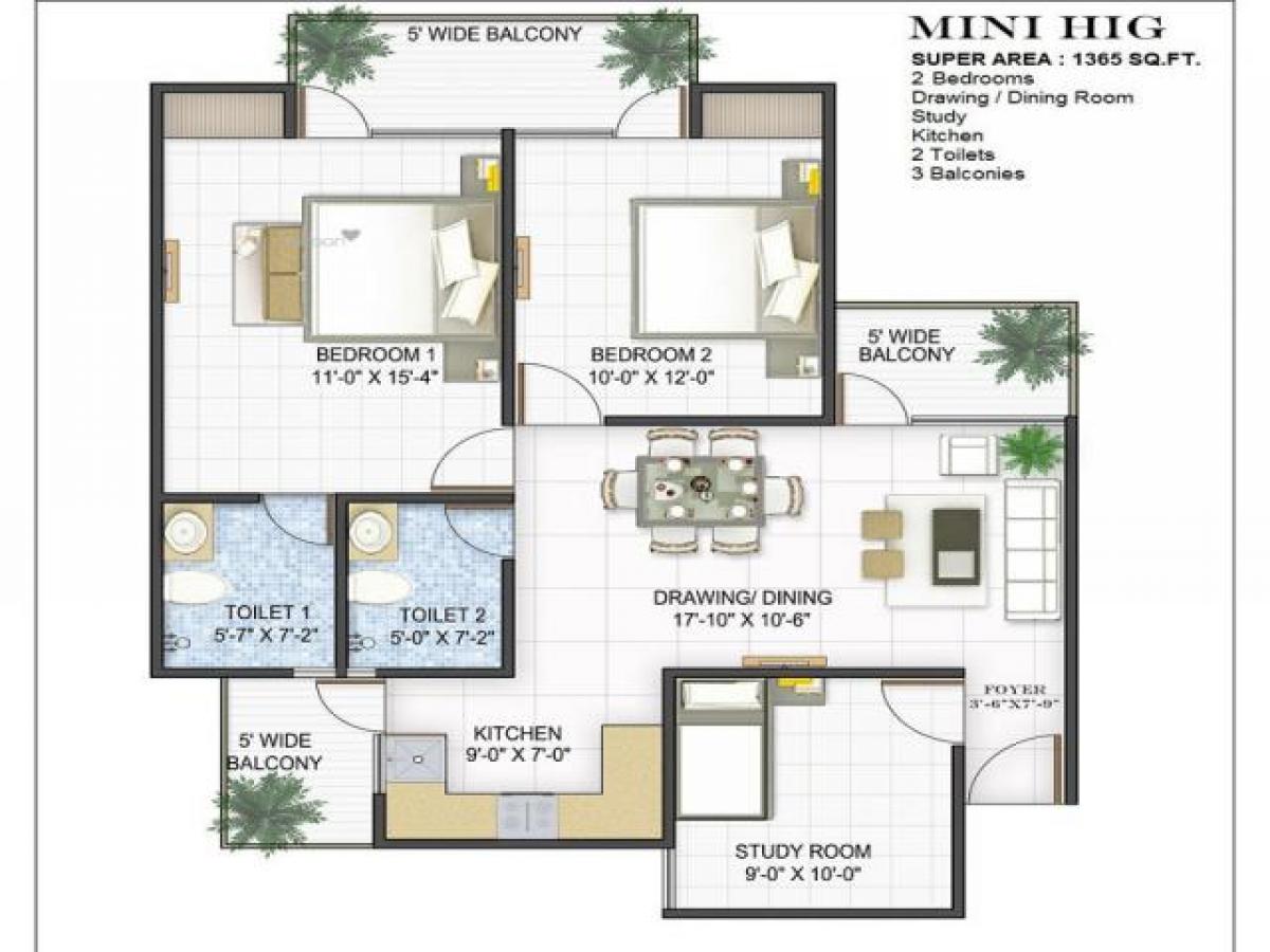 2 Schlafzimmer Haus in Ghaziabad, India, Nr. 63623