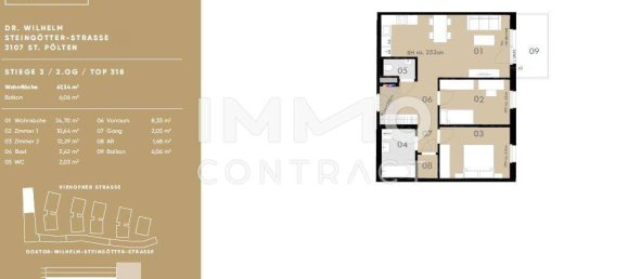 2 chambres Appartement à St. Polten, Austria No. 171243 16