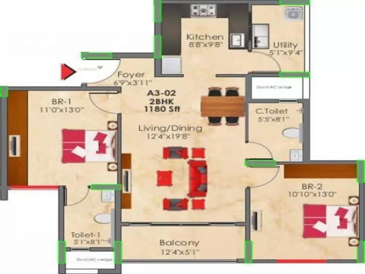 2 bedrooms House in Bangalore, India No. 54105