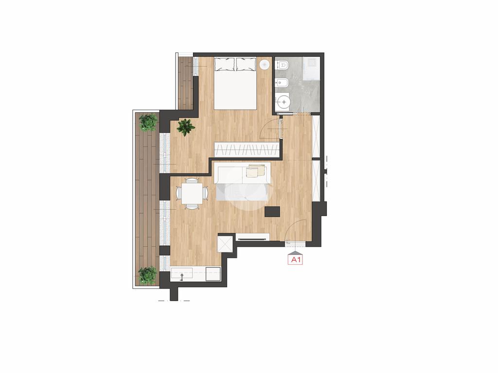 1 غرف نوم شقة في Rome, Italy رقم 346211