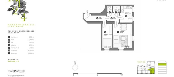 Квартира с 2 комнатами в Пенцинг, Австрия № 241724 18