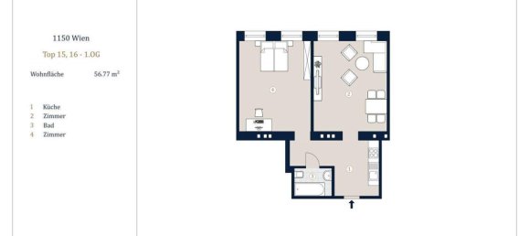 2-Zimmer Wohnung in Rudolfsheim-Funfhaus, Austria, Nr. 252903 9