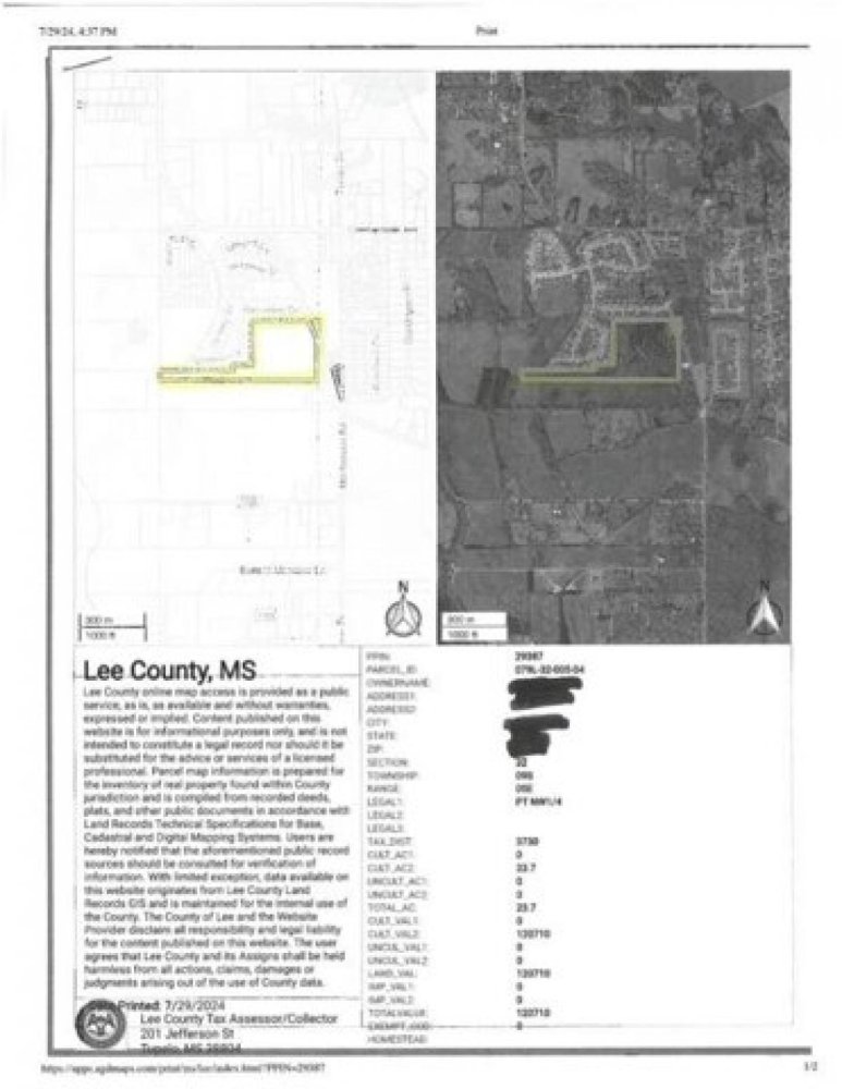  Land in Tupelo, USA No. 534513