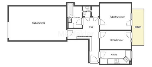 Apartamento de 2 dormitorios en Wiesbaden, Germany No. 34715 13