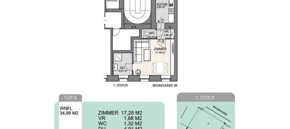 Apartamento de 1 dormitorio en Vienna, Austria No. 197566 12