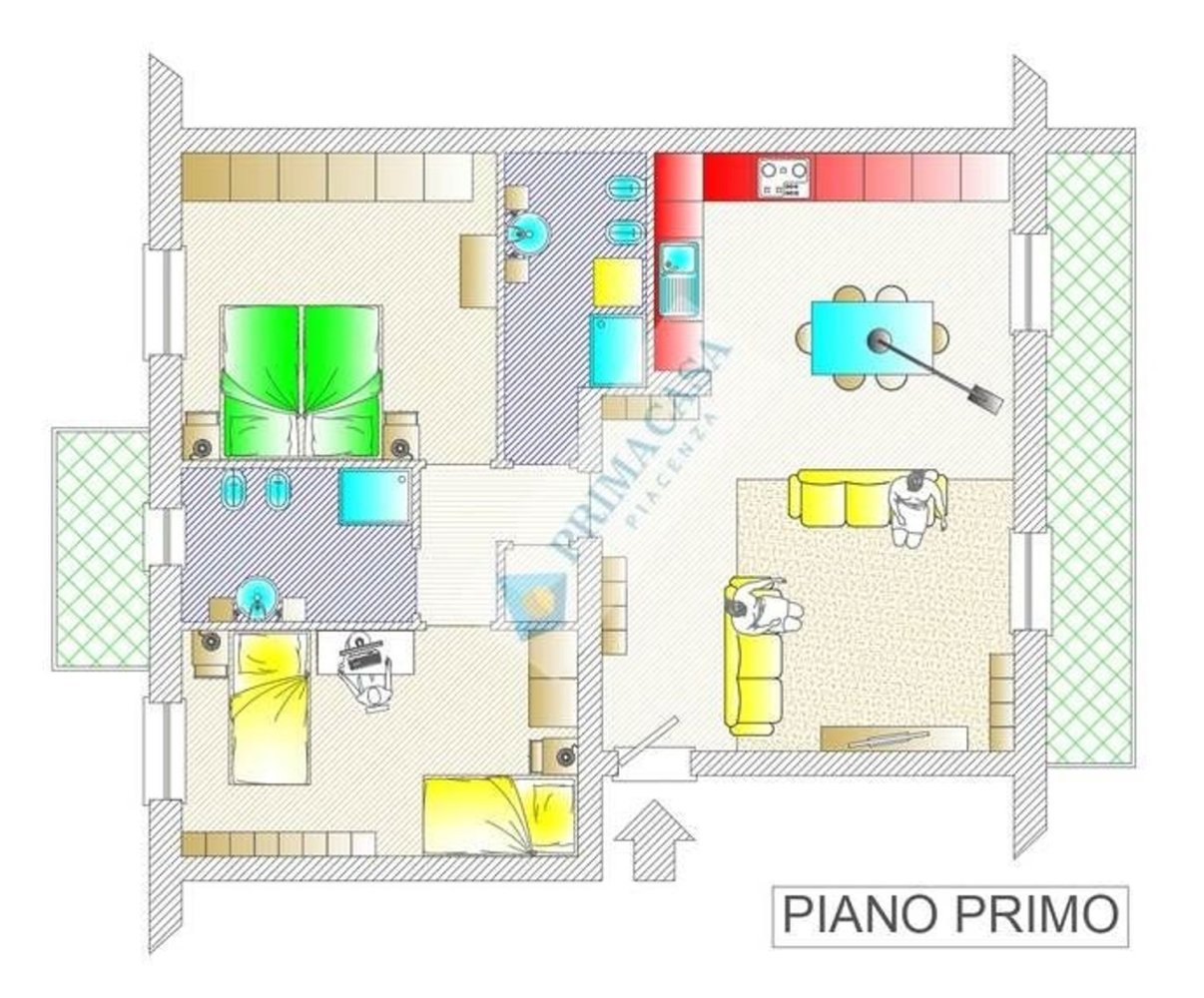 3 rooms Apartment in Pontenure, Italy No. 285286