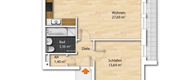 Квартира с 1 спальней в Штраубинг, Германия № 31273 21